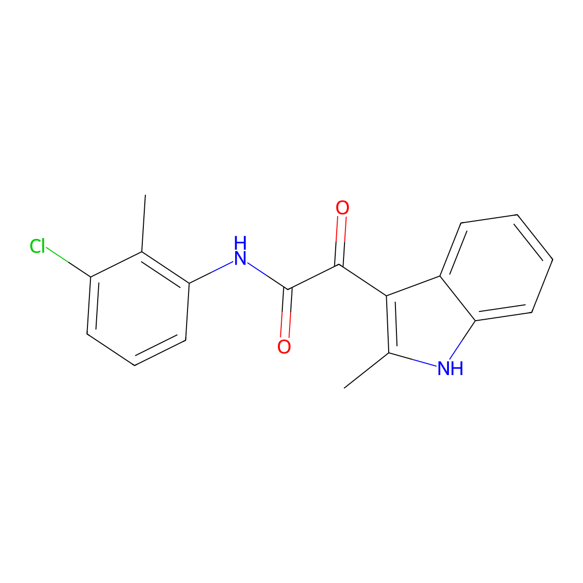 N-(3-chloro-2-methylphenyl)-2-(2-methyl-1H-indol-3-yl)-2-oxoacetamide molecular structure, CAS 852372-06-6