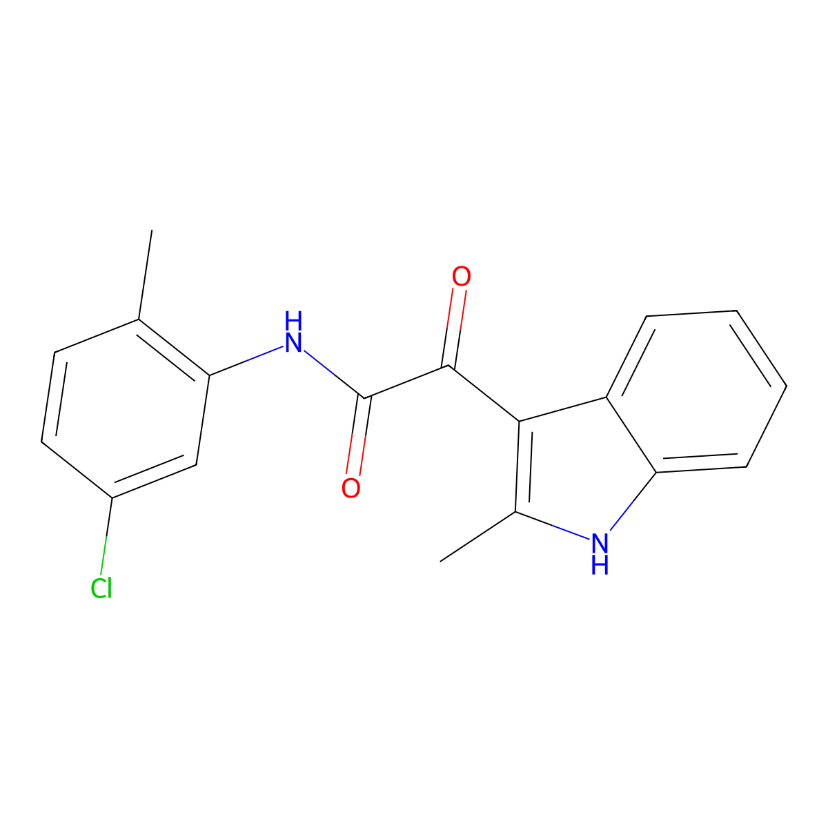 N-(5-chloro-2-methylphenyl)-2-(2-methyl-1H-indol-3-yl)-2-oxoacetamide molecular structure, CAS 852372-07-7