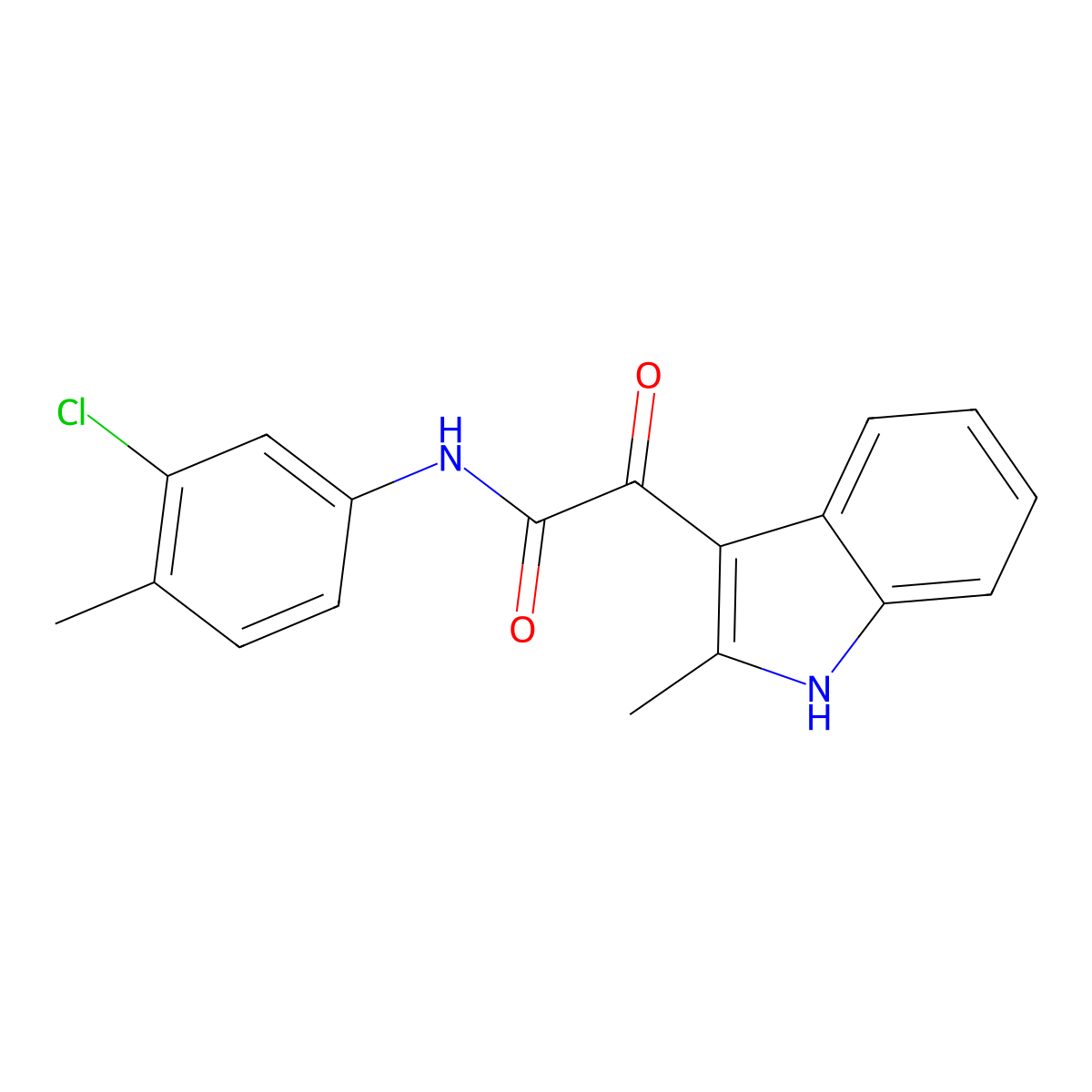 N-(3-chloro-4-methylphenyl)-2-(2-methyl-1H-indol-3-yl)-2-oxoacetamide molecular structure, CAS 852372-08-8