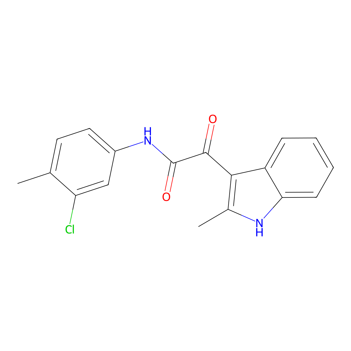 N-(3-chloro-4-methylphenyl)-2-(2-methyl-1H-indol-3-yl)-2-oxoacetamide molecular structure, CAS 852372-08-8