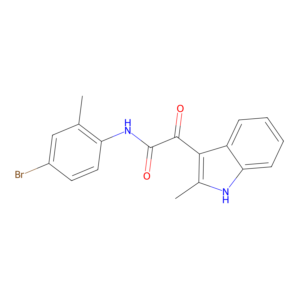 N-(4-bromo-2-methylphenyl)-2-(2-methyl-1H-indol-3-yl)-2-oxoacetamide molecular structure, CAS 852372-11-3