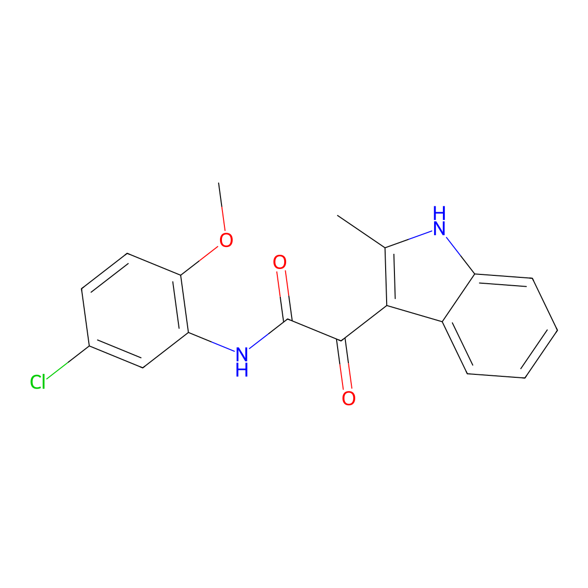 N-(5-chloro-2-methoxyphenyl)-2-(2-methyl-1H-indol-3-yl)-2-oxoacetamide molecular structure, CAS 852372-12-4