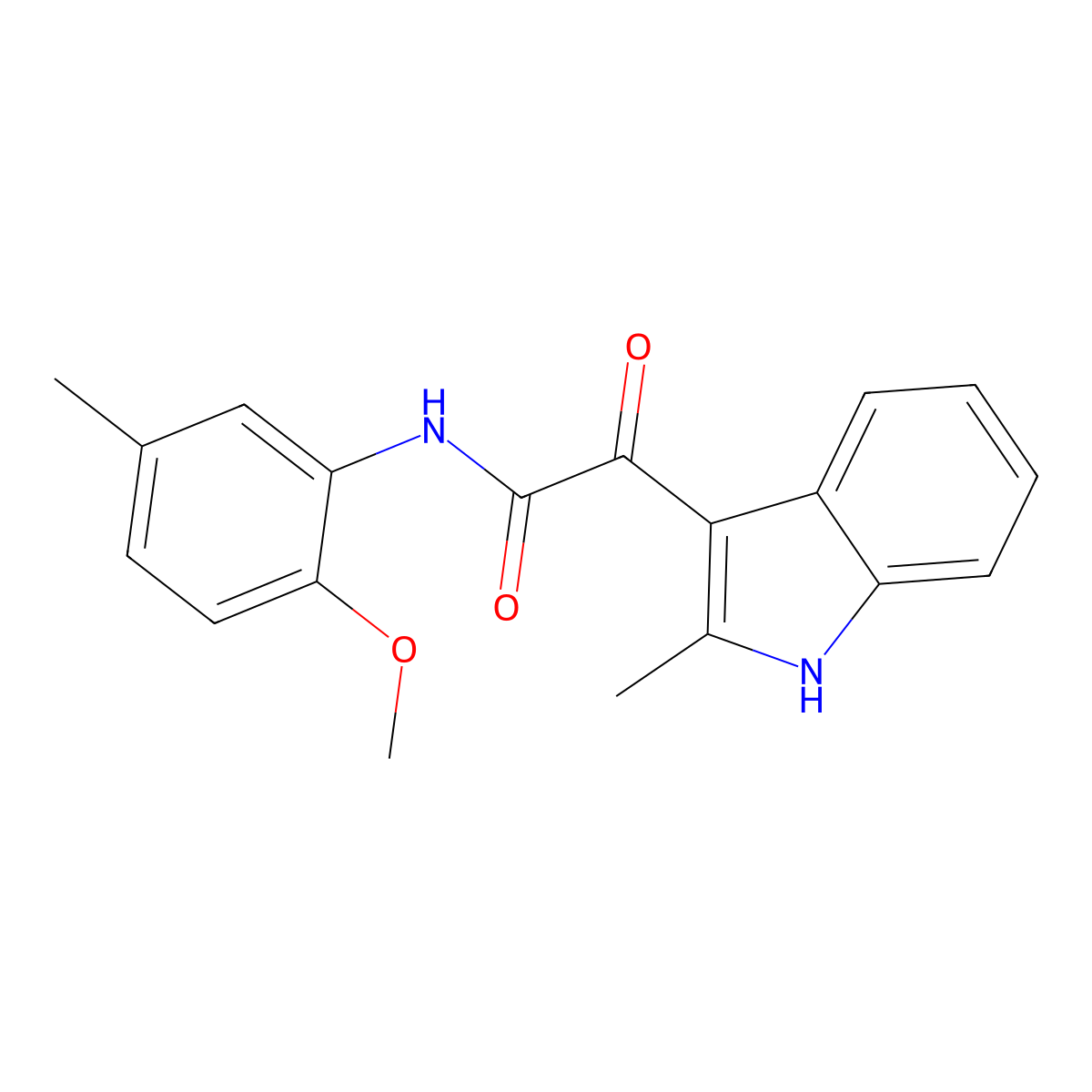 N-(2-methoxy-5-methylphenyl)-2-(2-methyl-1H-indol-3-yl)-2-oxoacetamide molecular structure, CAS 852372-13-5