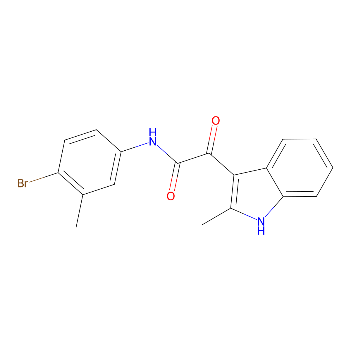 N-(4-bromo-3-methylphenyl)-2-(2-methyl-1H-indol-3-yl)-2-oxoacetamide molecular structure, CAS 852372-15-7