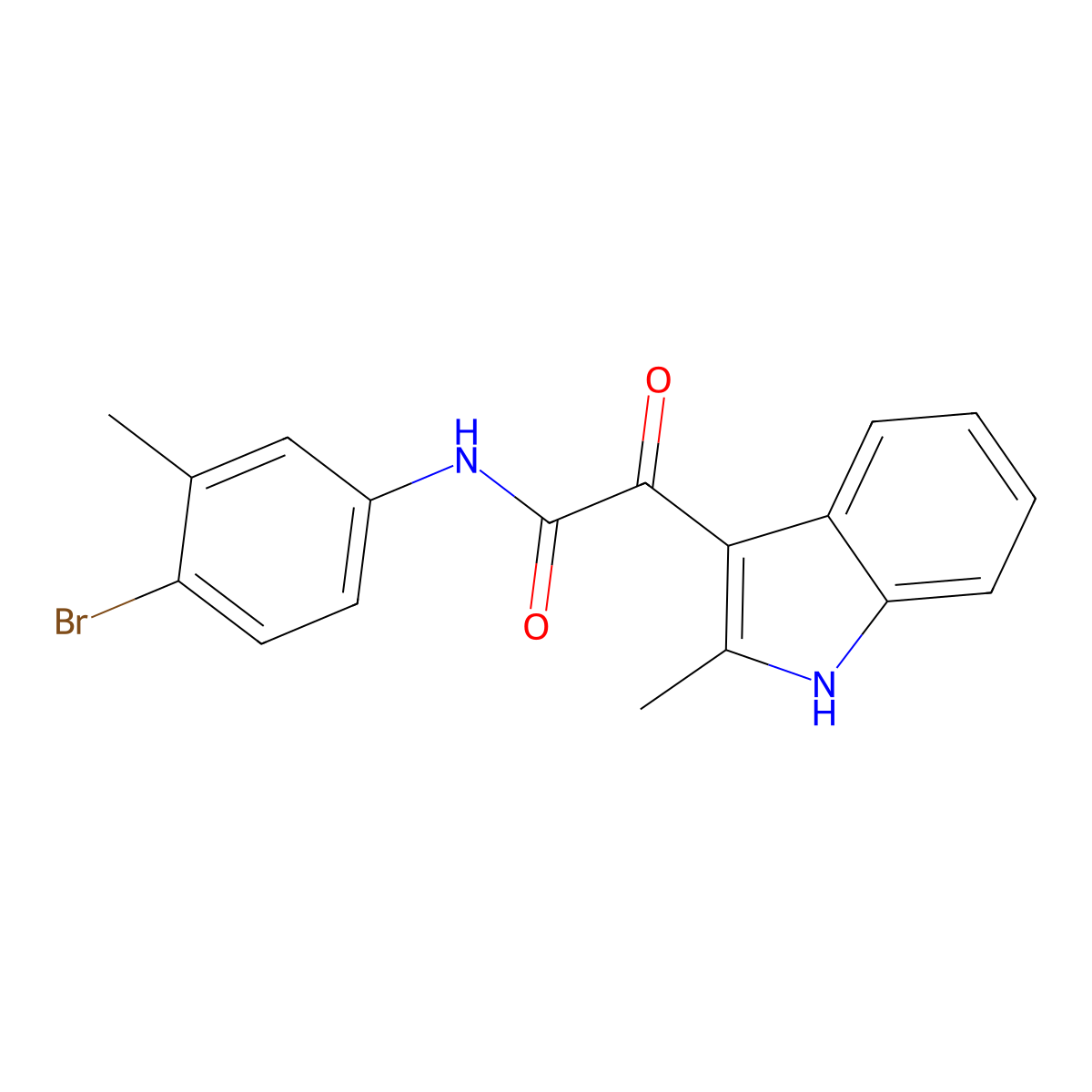 N-(4-bromo-3-methylphenyl)-2-(2-methyl-1H-indol-3-yl)-2-oxoacetamide molecular structure, CAS 852372-15-7