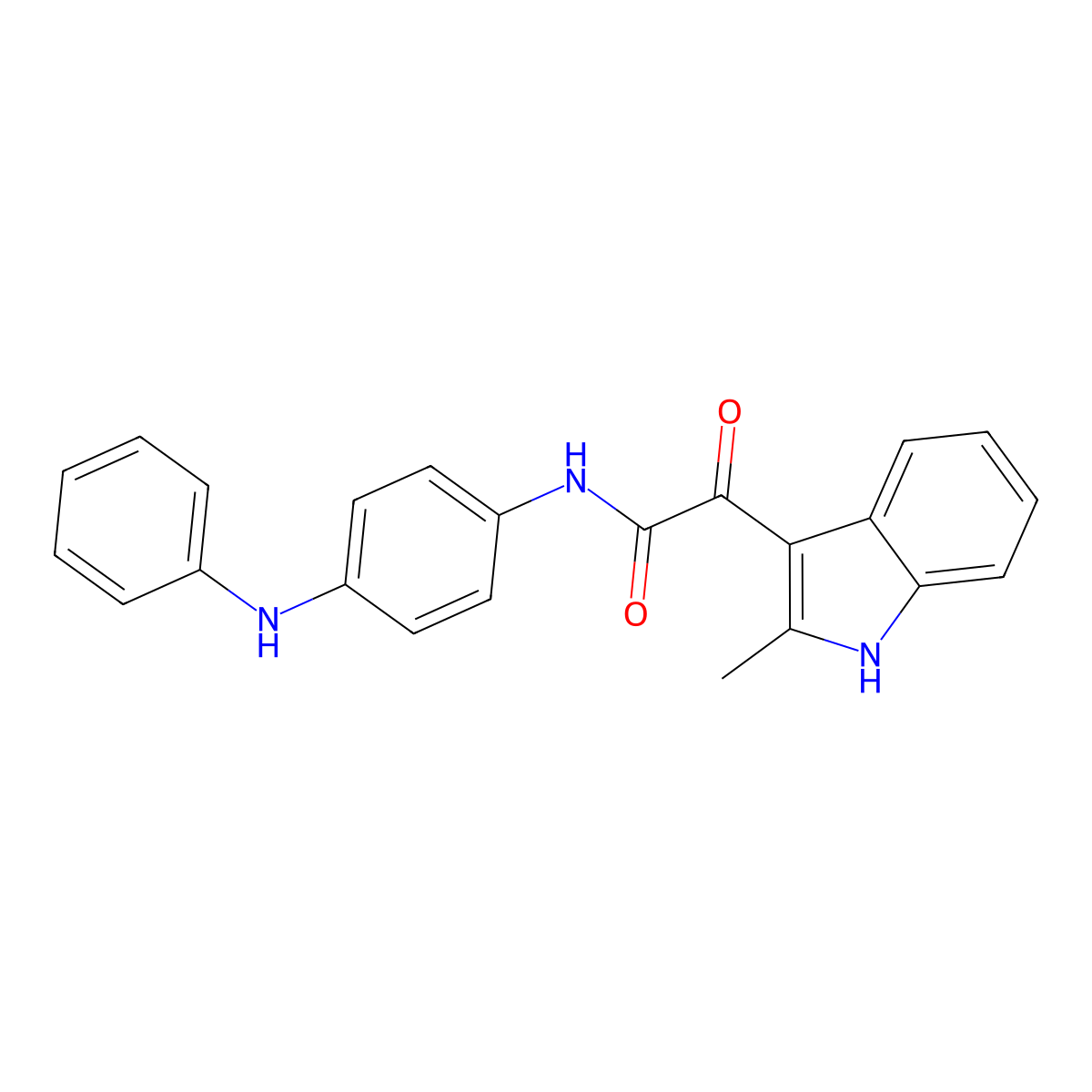 2-(2-Methyl-1H-indol-3-YL)-2-oxo-N-[4-(phenylamino)phenyl]acetamide molecular structure, CAS 852372-17-9
