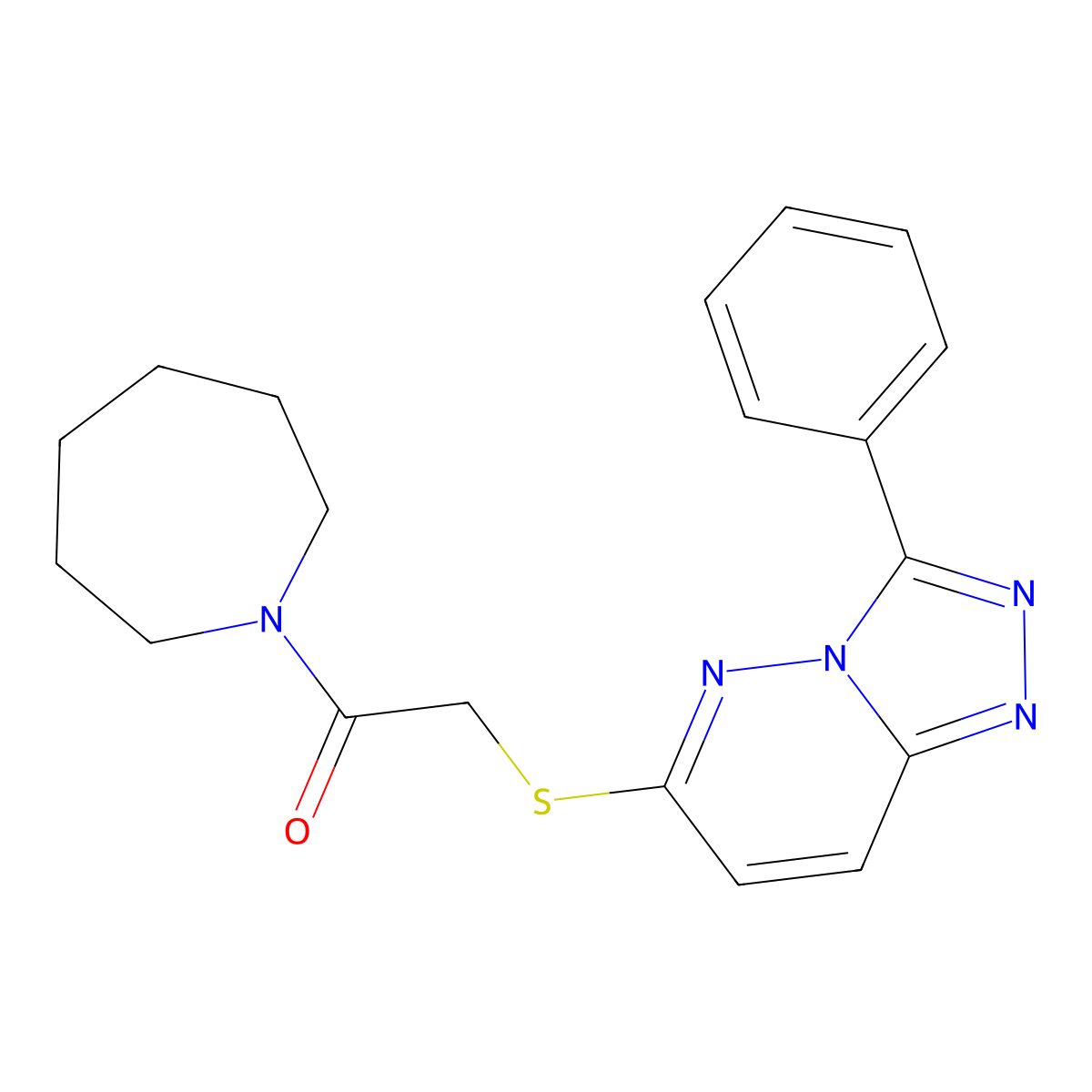 1-(Azepan-1-yl)-2-((3-phenyl-[1,2,4]triazolo[4,3-b]pyridazin-6-yl)thio)ethanone molecular structure, CAS 852372-24-8