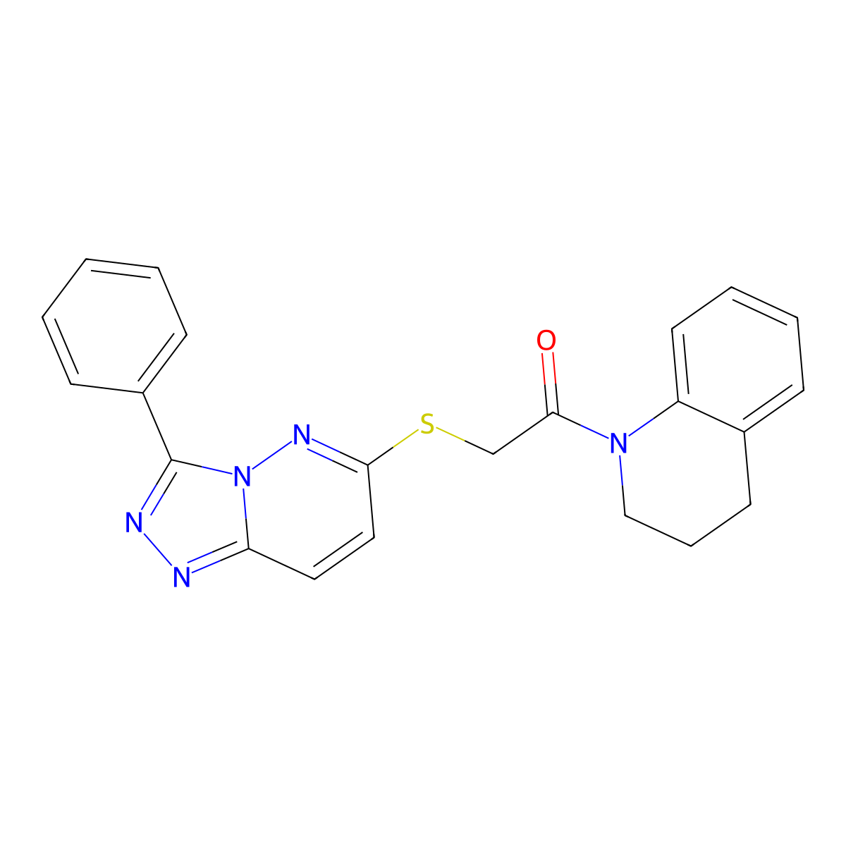 1-(3,4-dihydroquinolin-1(2H)-yl)-2-((3-phenyl-[1,2,4]triazolo[4,3-b]pyridazin-6-yl)thio)ethanone molecular structure, CAS 852372-28-2