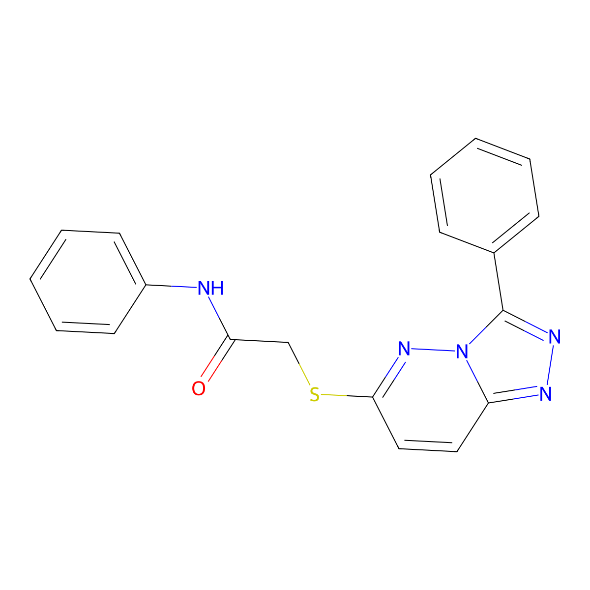 N-phenyl-2-((3-phenyl-[1,2,4]triazolo[4,3-b]pyridazin-6-yl)thio)acetamide molecular structure, CAS 852372-31-7