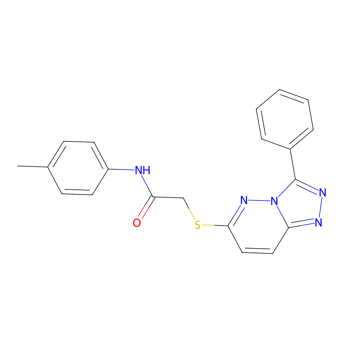 2-((3-phenyl-[1,2,4]triazolo[4,3-b]pyridazin-6-yl)thio)-N-(p-tolyl)acetamide molecular structure, CAS 852372-34-0