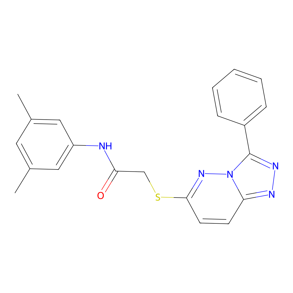 N-(3,5-dimethylphenyl)-2-((3-phenyl-[1,2,4]triazolo[4,3-b]pyridazin-6-yl)thio)acetamide molecular structure, CAS 852372-38-4