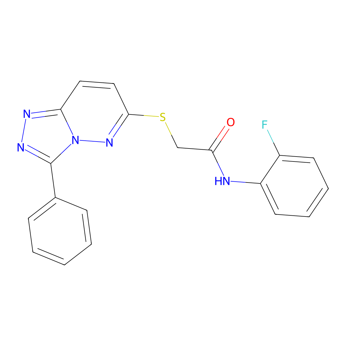 N-(2-fluorophenyl)-2-((3-phenyl-[1,2,4]triazolo[4,3-b]pyridazin-6-yl)thio)acetamide molecular structure, CAS 852372-41-9