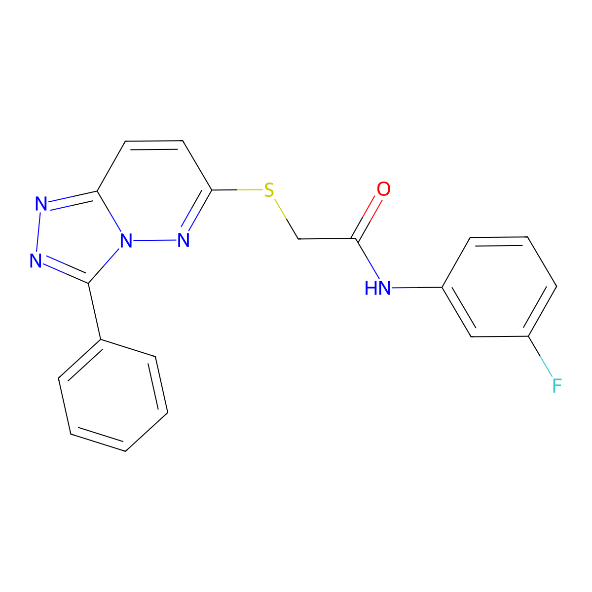 N-(3-fluorophenyl)-2-((3-phenyl-[1,2,4]triazolo[4,3-b]pyridazin-6-yl)thio)acetamide molecular structure, CAS 852372-42-0
