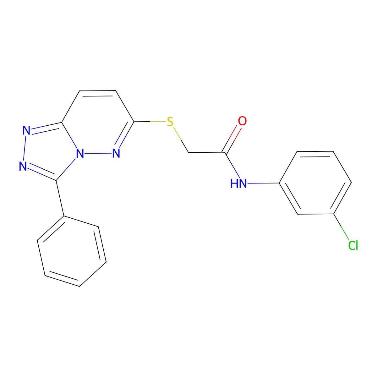 N-(3-chlorophenyl)-2-((3-phenyl-[1,2,4]triazolo[4,3-b]pyridazin-6-yl)thio)acetamide molecular structure, CAS 852372-44-2