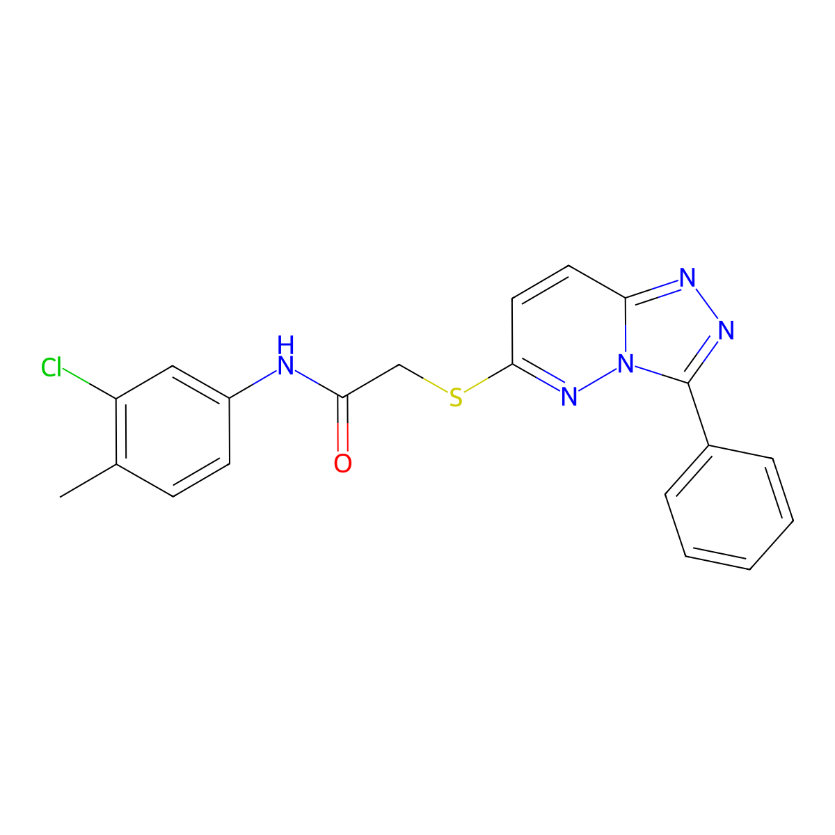 N-(3-chloro-4-methylphenyl)-2-({3-phenyl-[1,2,4]triazolo[4,3-b]pyridazin-6-yl}sulfanyl)acetamide molecular structure, CAS 852372-48-6