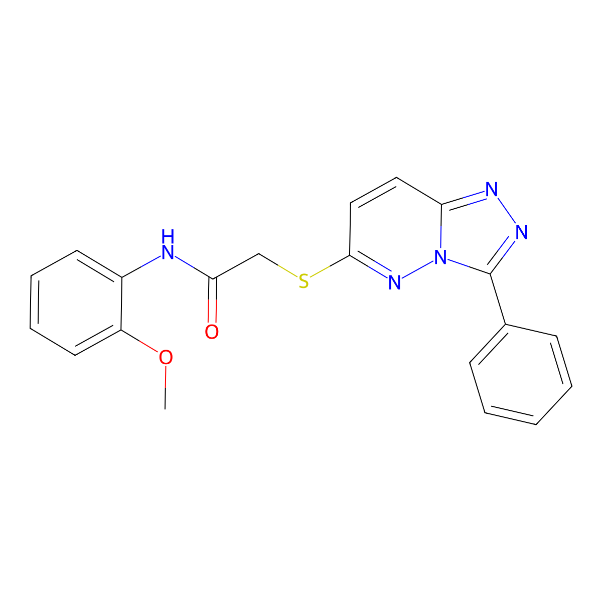 N-(2-methoxyphenyl)-2-((3-phenyl-[1,2,4]triazolo[4,3-b]pyridazin-6-yl)thio)acetamide molecular structure, CAS 852372-50-0