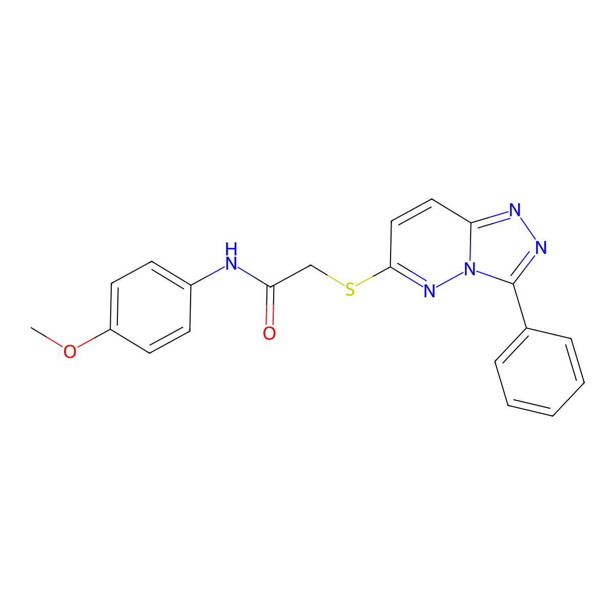 N-(4-methoxyphenyl)-2-((3-phenyl-[1,2,4]triazolo[4,3-b]pyridazin-6-yl)thio)acetamide molecular structure, CAS 852372-52-2