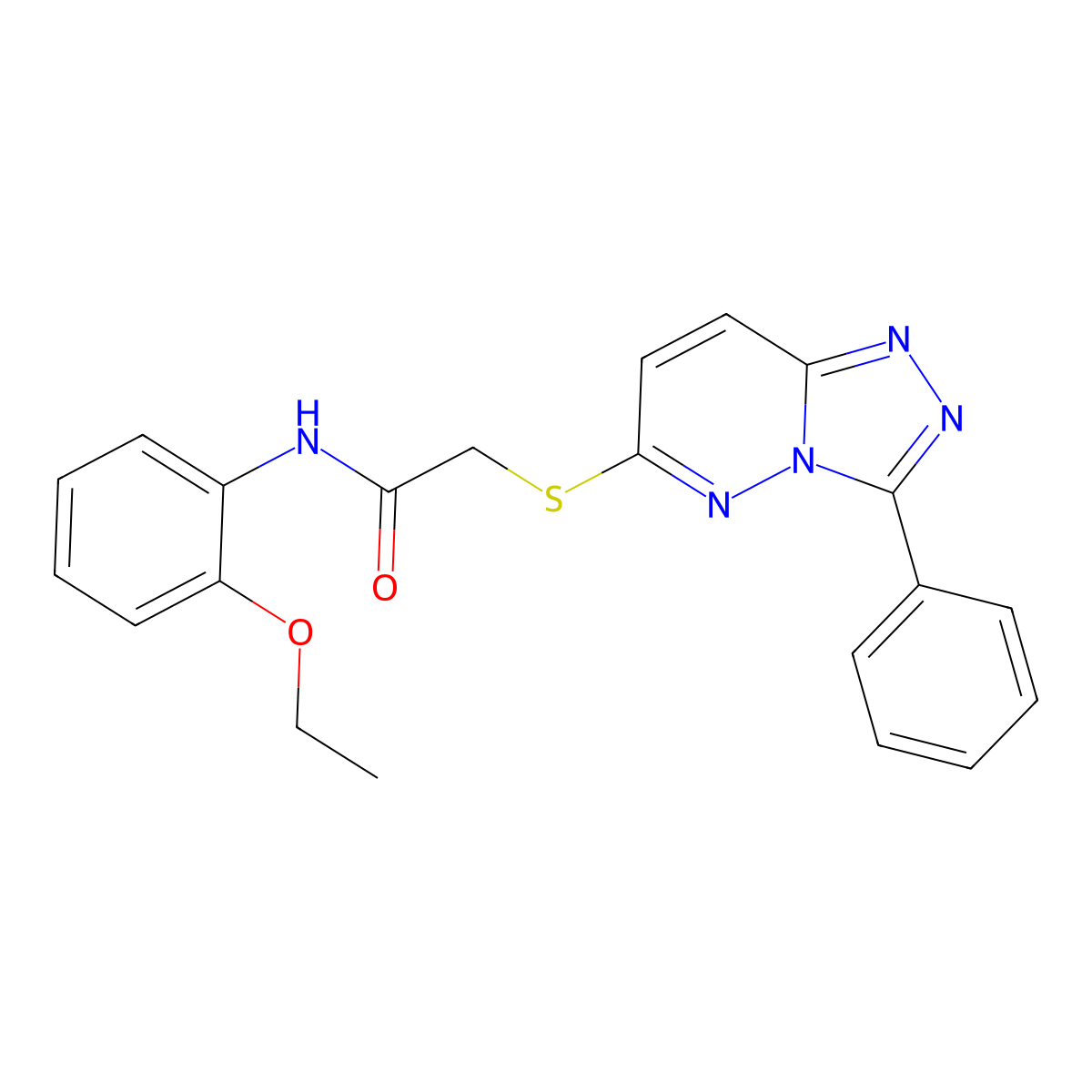 N-(2-ethoxyphenyl)-2-((3-phenyl-[1,2,4]triazolo[4,3-b]pyridazin-6-yl)thio)acetamide molecular structure, CAS 852372-53-3