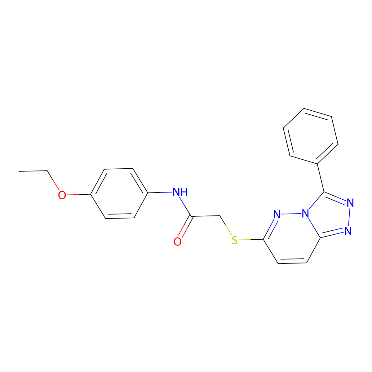 N-(4-ethoxyphenyl)-2-((3-phenyl-[1,2,4]triazolo[4,3-b]pyridazin-6-yl)thio)acetamide molecular structure, CAS 852372-54-4