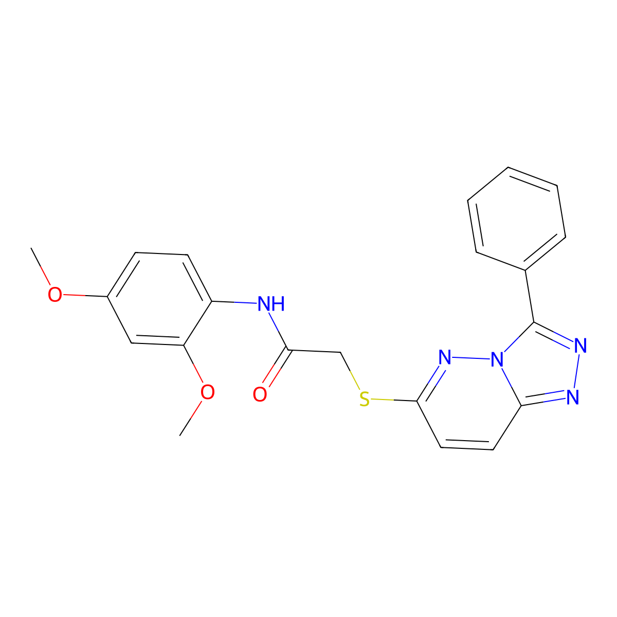 N-(2,4-dimethoxyphenyl)-2-((3-phenyl-[1,2,4]triazolo[4,3-b]pyridazin-6-yl)thio)acetamide molecular structure, CAS 852372-55-5