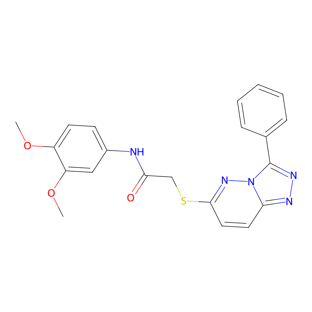 N-(3,4-dimethoxyphenyl)-2-((3-phenyl-[1,2,4]triazolo[4,3-b]pyridazin-6-yl)thio)acetamide molecular structure, CAS 852372-57-7