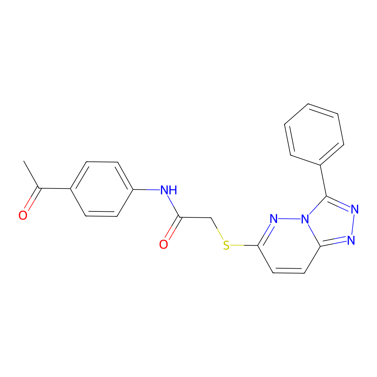 N-(4-acetylphenyl)-2-((3-phenyl-[1,2,4]triazolo[4,3-b]pyridazin-6-yl)thio)acetamide molecular structure, CAS 852372-61-3