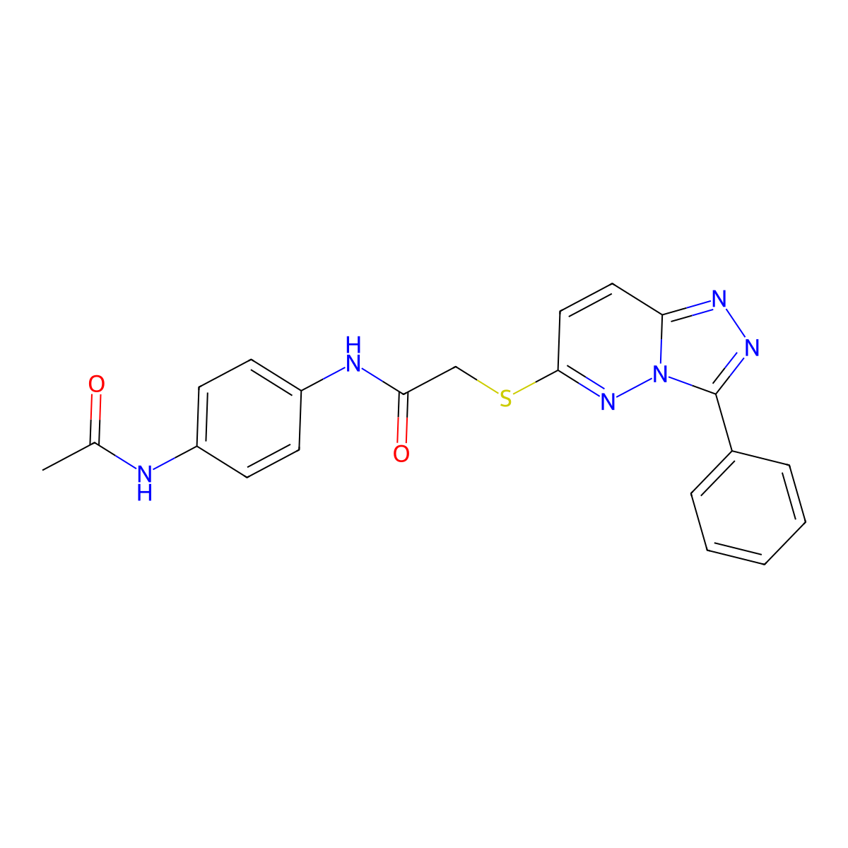 N-(4-acetamidophenyl)-2-((3-phenyl-[1,2,4]triazolo[4,3-b]pyridazin-6-yl)thio)acetamide molecular structure, CAS 852372-63-5