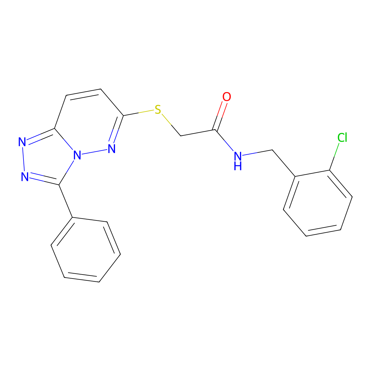 N-(2-chlorobenzyl)-2-((3-phenyl-[1,2,4]triazolo[4,3-b]pyridazin-6-yl)thio)acetamide molecular structure, CAS 852372-70-4