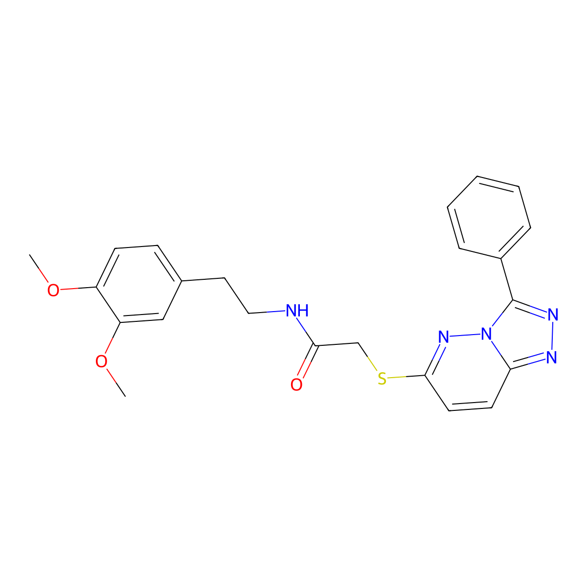 N-(3,4-dimethoxyphenethyl)-2-((3-phenyl-[1,2,4]triazolo[4,3-b]pyridazin-6-yl)thio)acetamide molecular structure, CAS 852372-74-8
