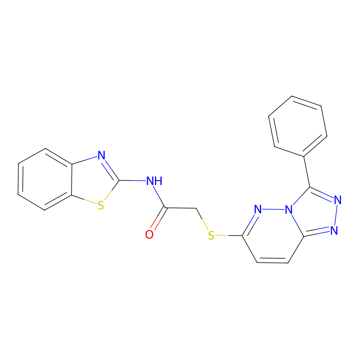 N-(benzo[d]thiazol-2-yl)-2-((3-phenyl-[1,2,4]triazolo[4,3-b]pyridazin-6-yl)thio)acetamide molecular structure, CAS 852372-75-9