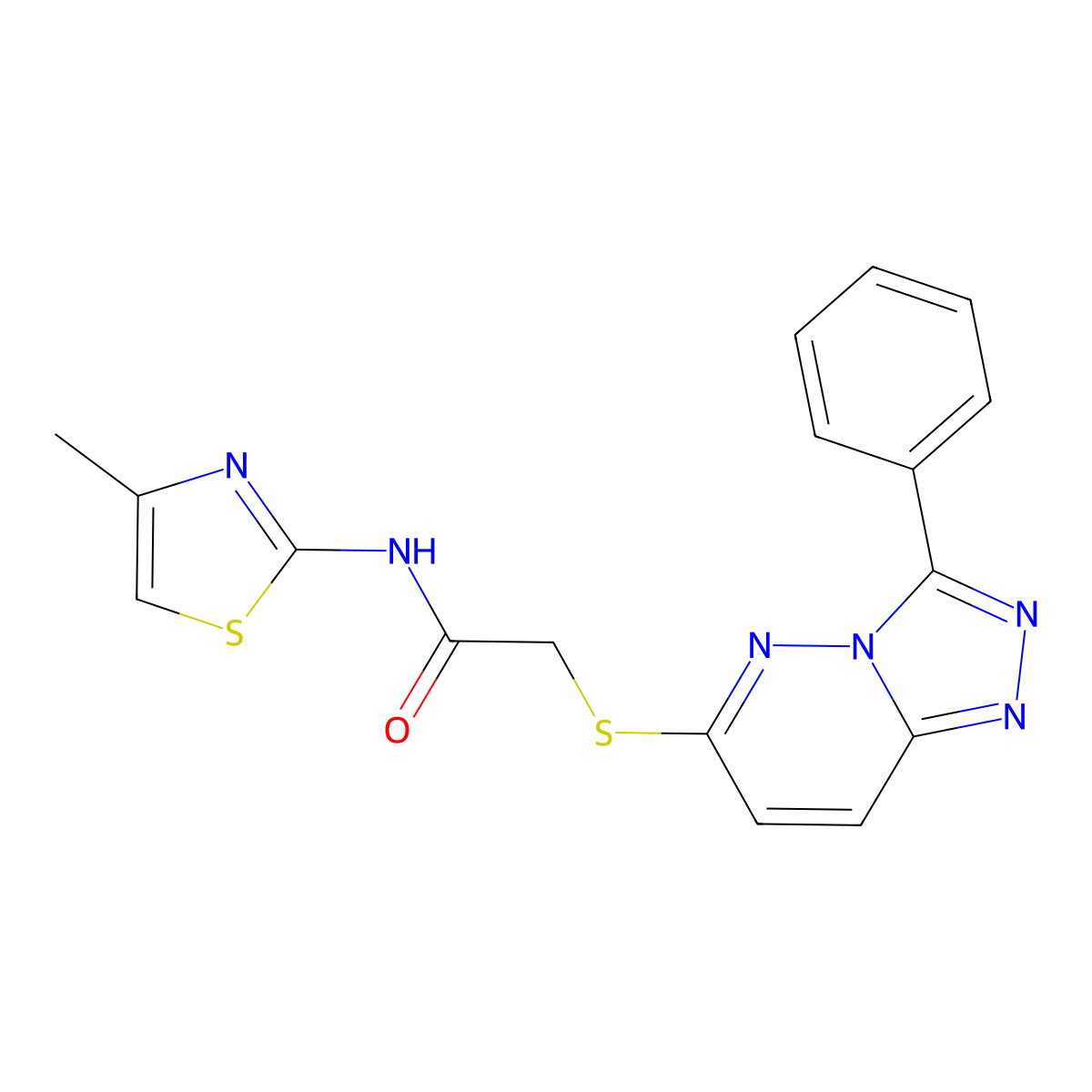 N-(4-methylthiazol-2-yl)-2-((3-phenyl-[1,2,4]triazolo[4,3-b]pyridazin-6-yl)thio)acetamide molecular structure, CAS 852372-78-2