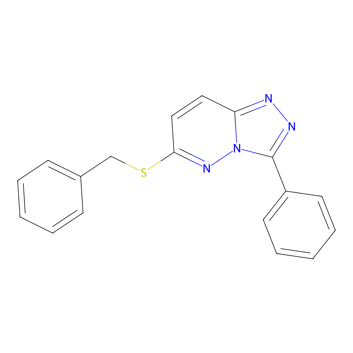 6-(Benzylthio)-3-phenyl-[1,2,4]triazolo[4,3-b]pyridazine molecular structure, CAS 852372-82-8