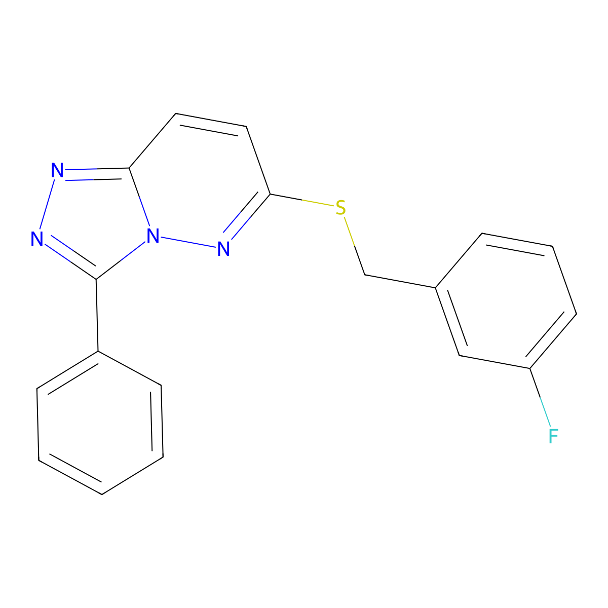 6-((3-Fluorobenzyl)thio)-3-phenyl-[1,2,4]triazolo[4,3-b]pyridazine molecular structure, CAS 852372-83-9