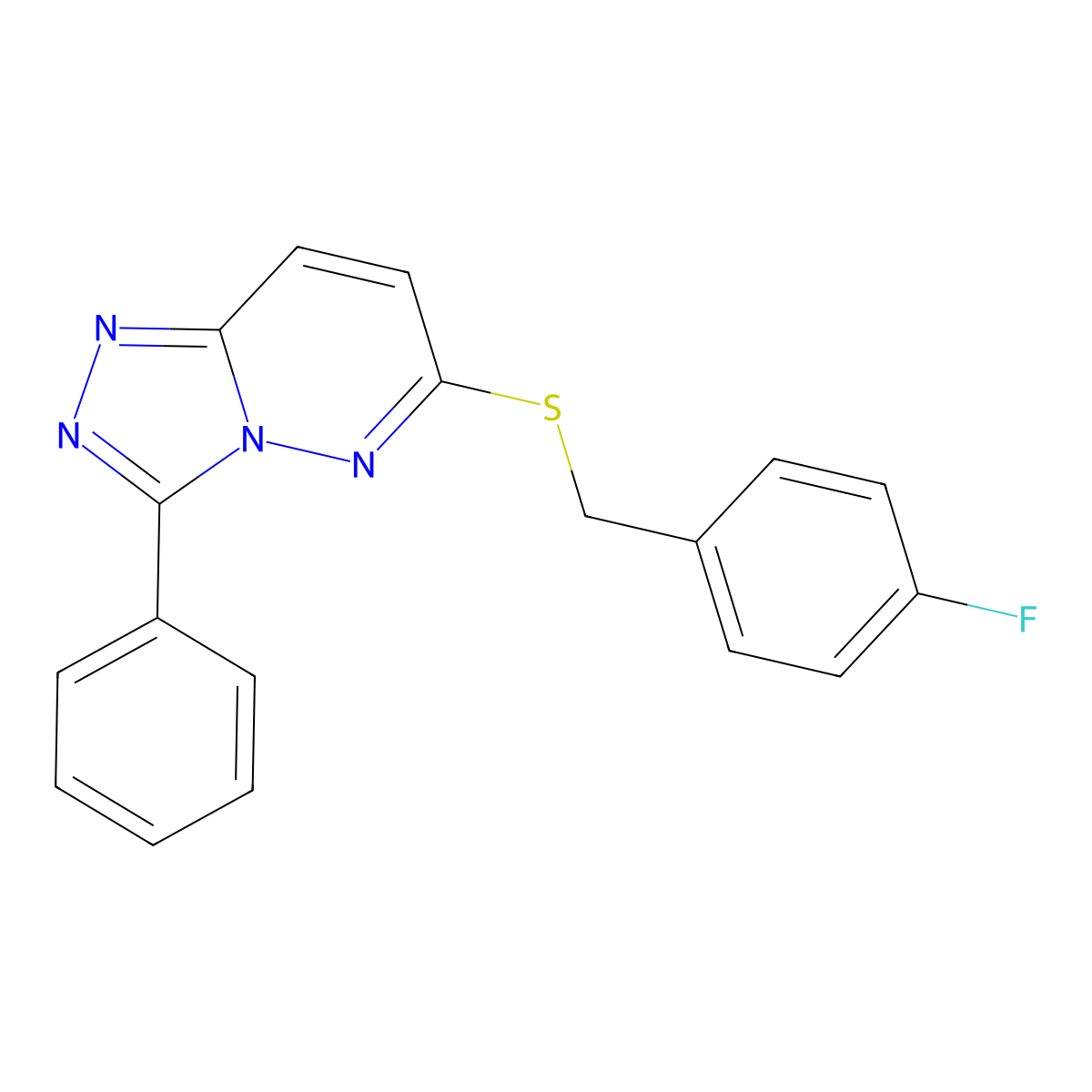 6-((4-Fluorobenzyl)thio)-3-phenyl-[1,2,4]triazolo[4,3-b]pyridazine molecular structure, CAS 852372-84-0