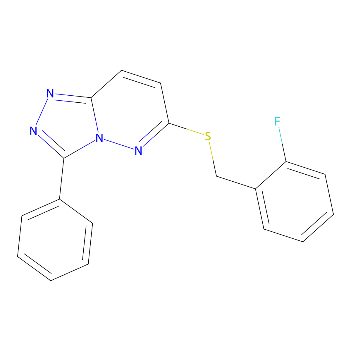 6-((2-Fluorobenzyl)thio)-3-phenyl-[1,2,4]triazolo[4,3-b]pyridazine molecular structure, CAS 852372-86-2