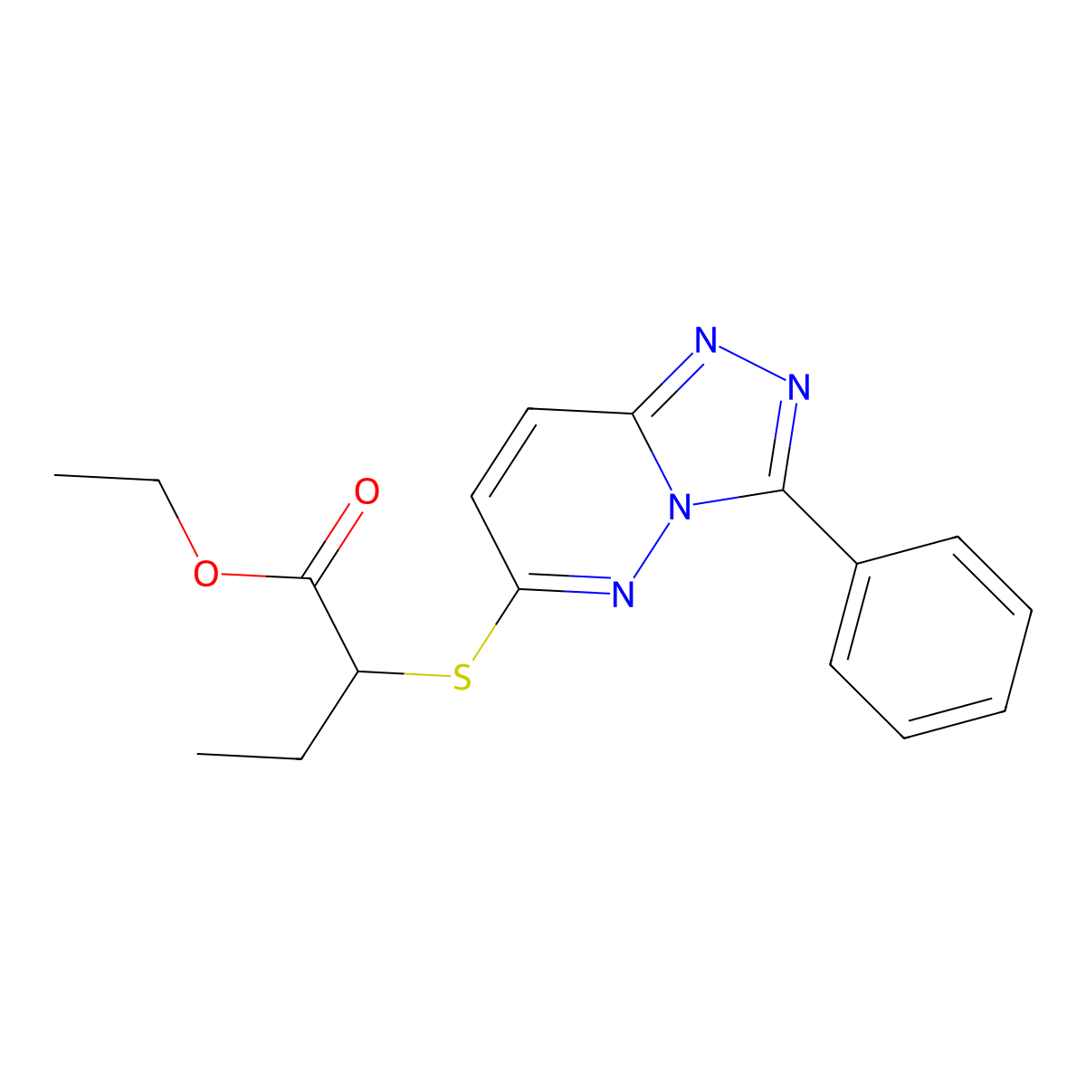 Ethyl 2-((3-phenyl-[1,2,4]triazolo[4,3-b]pyridazin-6-yl)thio)butanoate molecular structure, CAS 852372-91-9