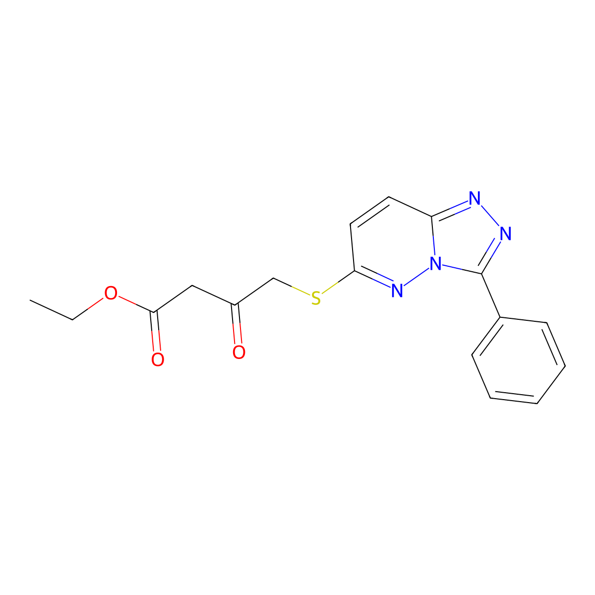 Ethyl 3-oxo-4-[(3-phenyl[1,2,4]triazolo[4,3-b]pyridazin-6-yl)thio]butanoate molecular structure, CAS 852372-96-4