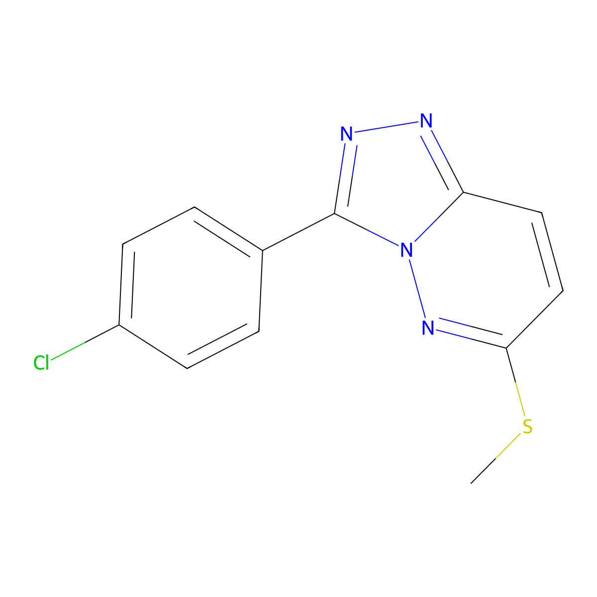 3-(4-Chlorophenyl)-6-methylsulfanyl-[1,2,4]triazolo[4,3-b]pyridazine molecular structure, CAS 852372-98-6
