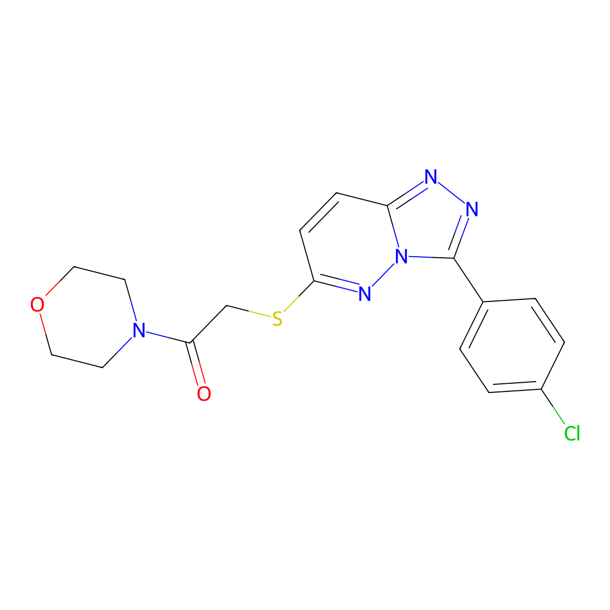2-((3-(4-Chlorophenyl)-[1,2,4]triazolo[4,3-b]pyridazin-6-yl)thio)-1-morpholinoethanone molecular structure, CAS 852373-03-6