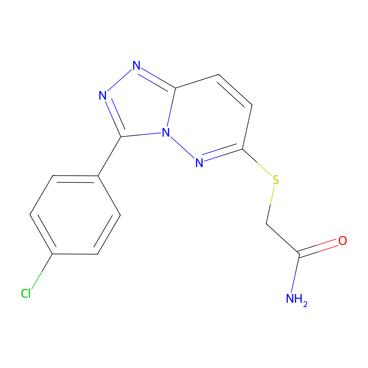 2-((3-(4-Chlorophenyl)-[1,2,4]triazolo[4,3-b]pyridazin-6-yl)thio)acetamide molecular structure, CAS 852373-09-2