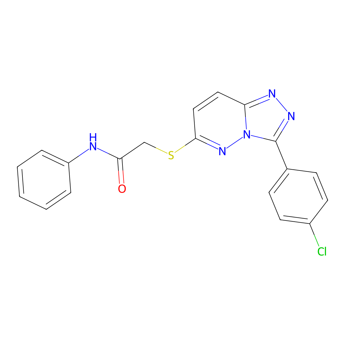 2-((3-(4-chlorophenyl)-[1,2,4]triazolo[4,3-b]pyridazin-6-yl)thio)-N-phenylacetamide molecular structure, CAS 852373-10-5