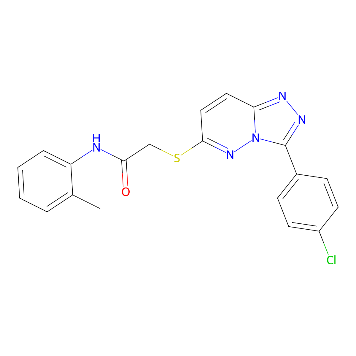 2-((3-(4-chlorophenyl)-[1,2,4]triazolo[4,3-b]pyridazin-6-yl)thio)-N-(o-tolyl)acetamide molecular structure, CAS 852373-11-6