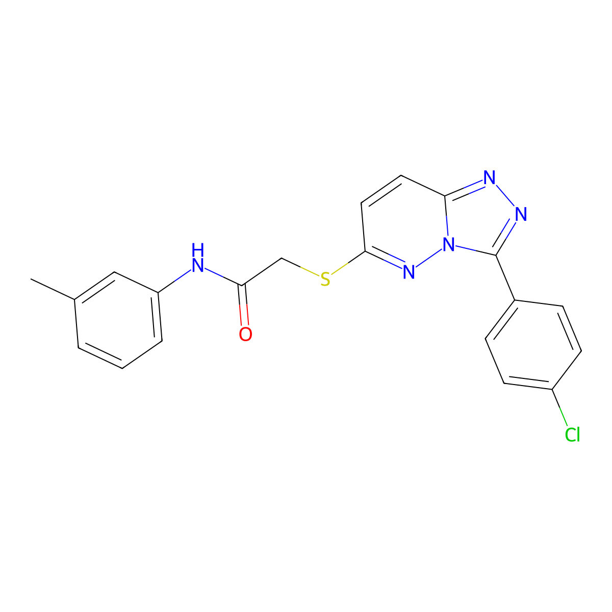 2-{[3-(4-chlorophenyl)-[1,2,4]triazolo[4,3-b]pyridazin-6-yl]sulfanyl}-N-(3-methylphenyl)acetamide molecular structure, CAS 852373-12-7
