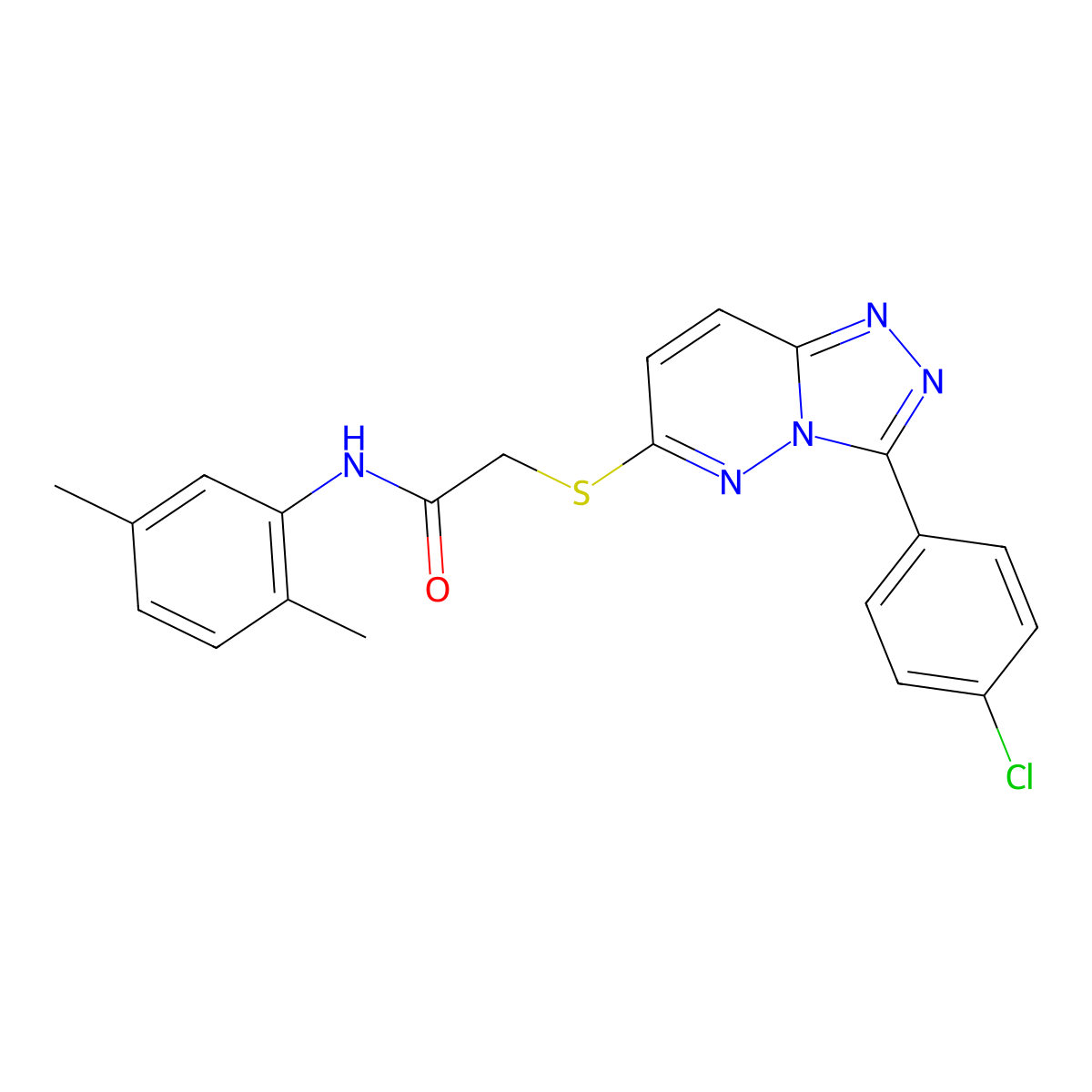 2-((3-(4-chlorophenyl)-[1,2,4]triazolo[4,3-b]pyridazin-6-yl)thio)-N-(2,5-dimethylphenyl)acetamide molecular structure, CAS 852373-15-0