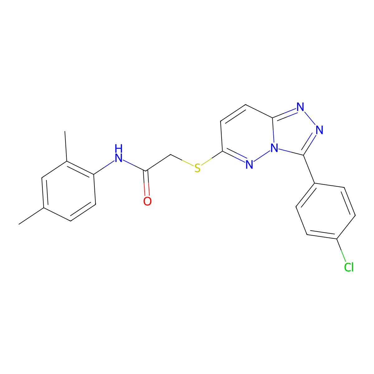 2-((3-(4-chlorophenyl)-[1,2,4]triazolo[4,3-b]pyridazin-6-yl)thio)-N-(2,4-dimethylphenyl)acetamide molecular structure, CAS 852373-16-1