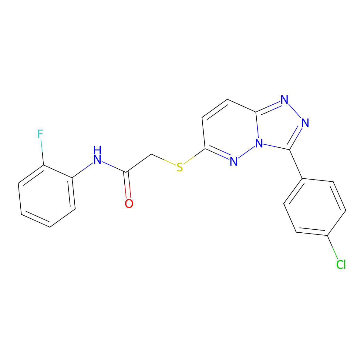 2-((3-(4-chlorophenyl)-[1,2,4]triazolo[4,3-b]pyridazin-6-yl)thio)-N-(2-fluorophenyl)acetamide molecular structure, CAS 852373-17-2