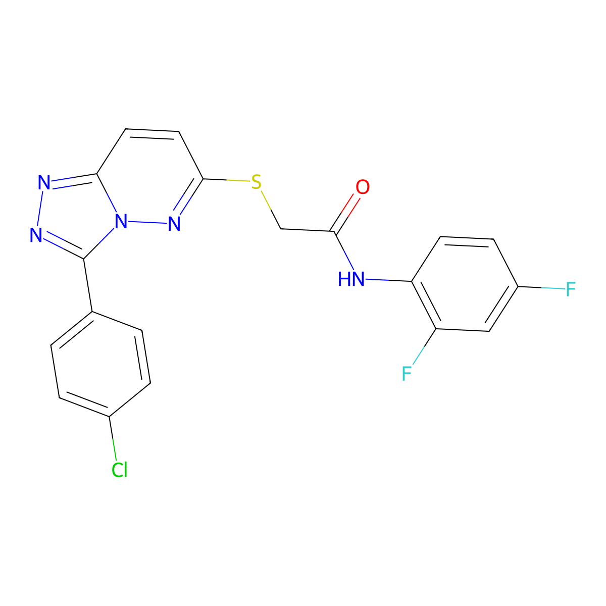 2-{[3-(4-chlorophenyl)-[1,2,4]triazolo[4,3-b]pyridazin-6-yl]sulfanyl}-N-(2,4-difluorophenyl)acetamide molecular structure, CAS 852373-20-7