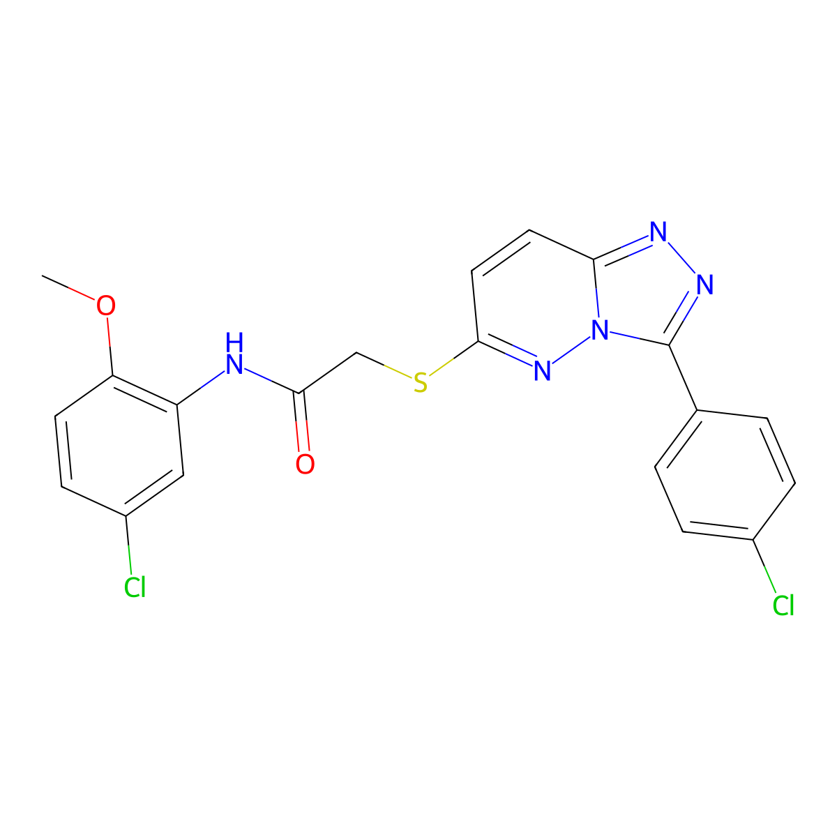 N-(5-chloro-2-methoxyphenyl)-2-((3-(4-chlorophenyl)-[1,2,4]triazolo[4,3-b]pyridazin-6-yl)thio)acetamide molecular structure, CAS 852373-21-8