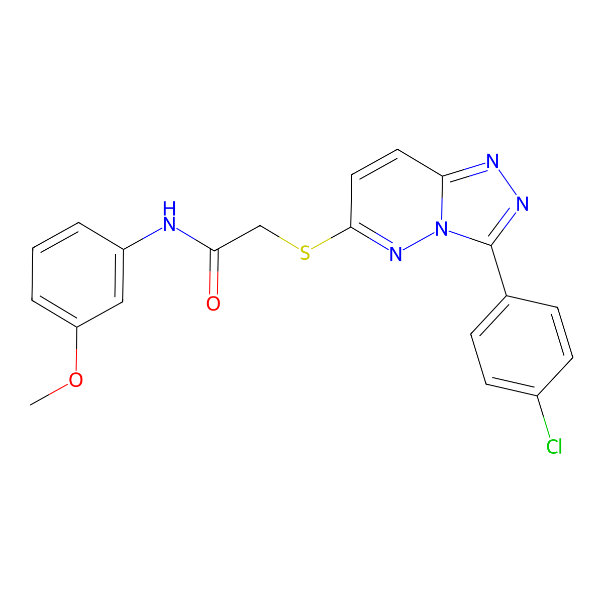 2-((3-(4-chlorophenyl)-[1,2,4]triazolo[4,3-b]pyridazin-6-yl)thio)-N-(3-methoxyphenyl)acetamide molecular structure, CAS 852373-22-9