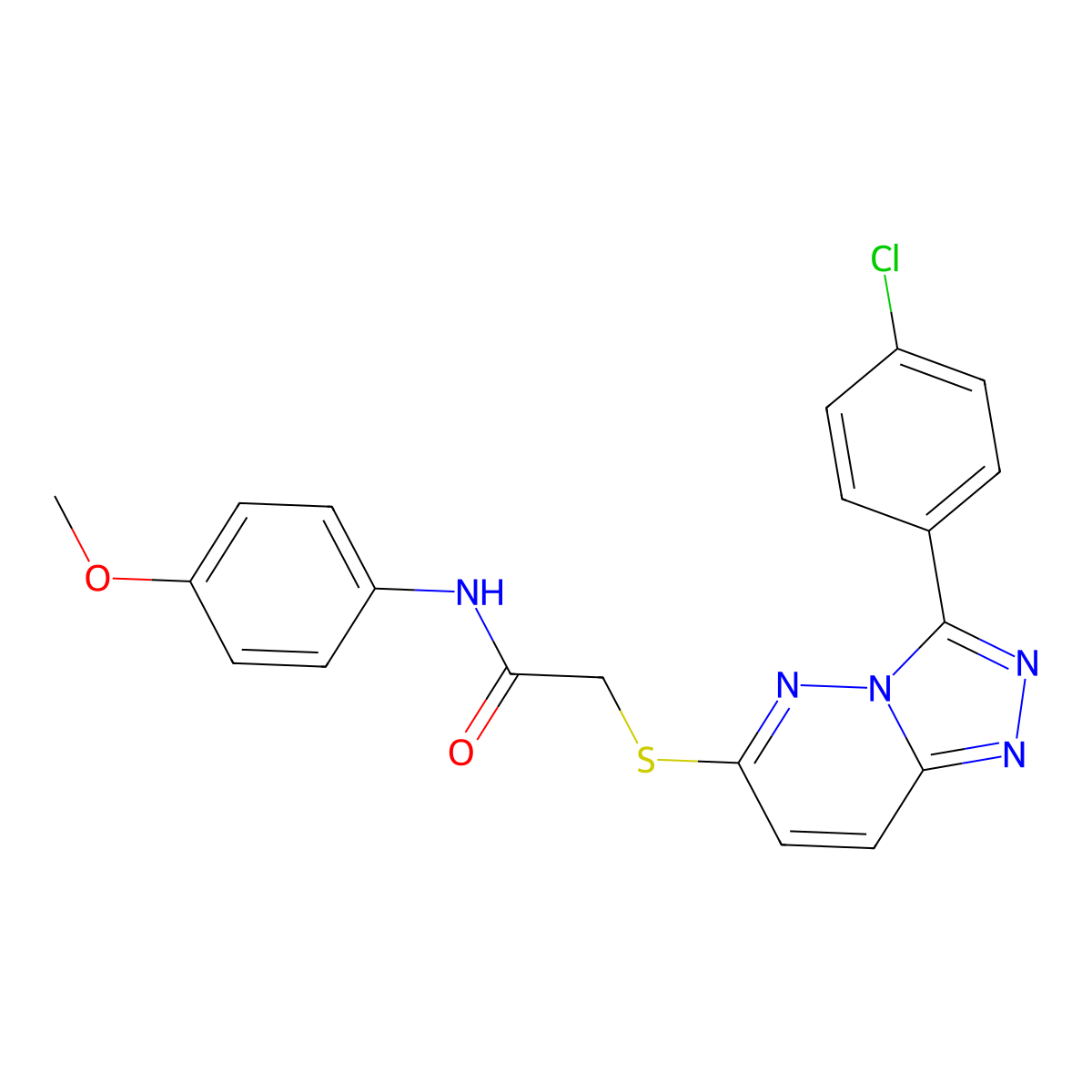 2-((3-(4-chlorophenyl)-[1,2,4]triazolo[4,3-b]pyridazin-6-yl)thio)-N-(4-methoxyphenyl)acetamide molecular structure, CAS 852373-23-0